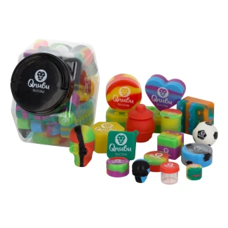 MAEX0153 - QNUBU - MIX SILICONE CONTAINERS WITH DISPLAY | SIZE L 58pcs